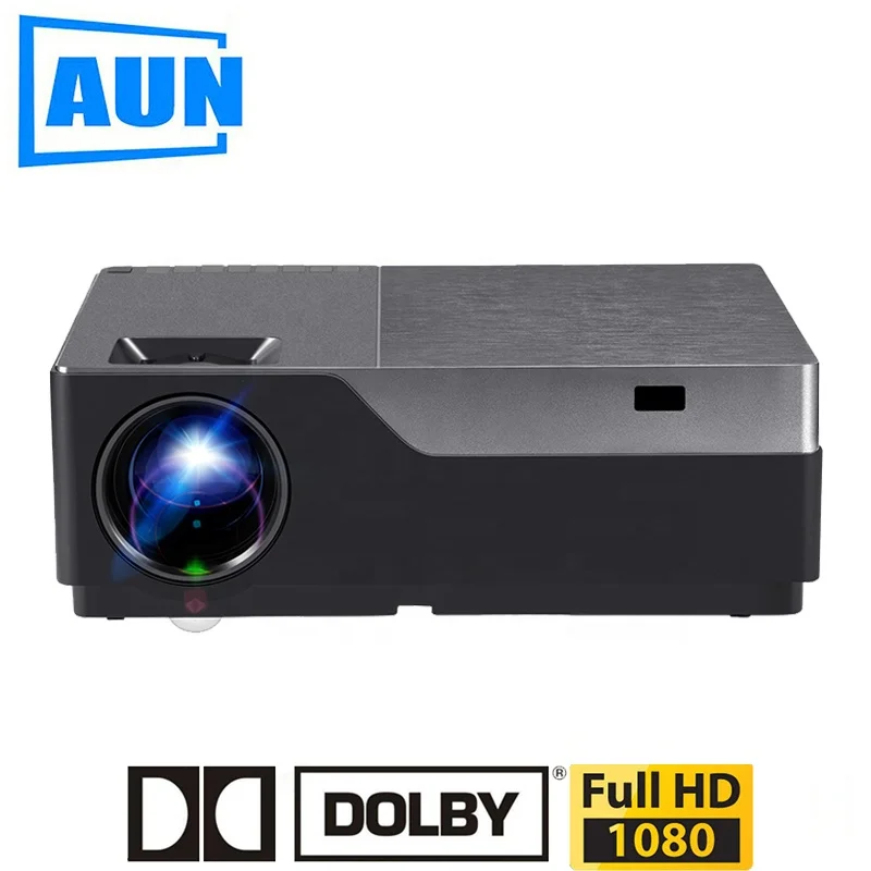 

AUN Full HD Projector M18, 1920x1080P Native Resolution. 300 inch Larger Screen for Home Theater, office. VGA, USB