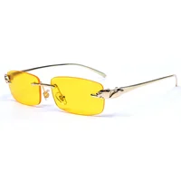 

Mocoo(duqiao)New style sunglasses vintage metal rimless sunglasses cross-border stylish square color pieces sunglasses 2019