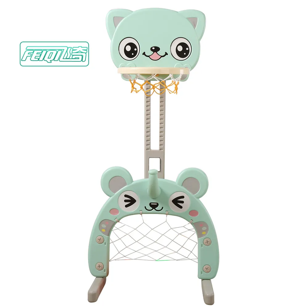 

kids mini basketball stand with football gate and ringtoss made in china, Green mini basketball stand with football gate and ringtoss