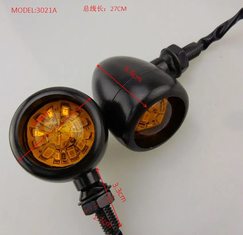Amber Universal Black 16 LED Motorcycle Bullet Turn Signal Indicator Blinker Lights DC 12Vjpg