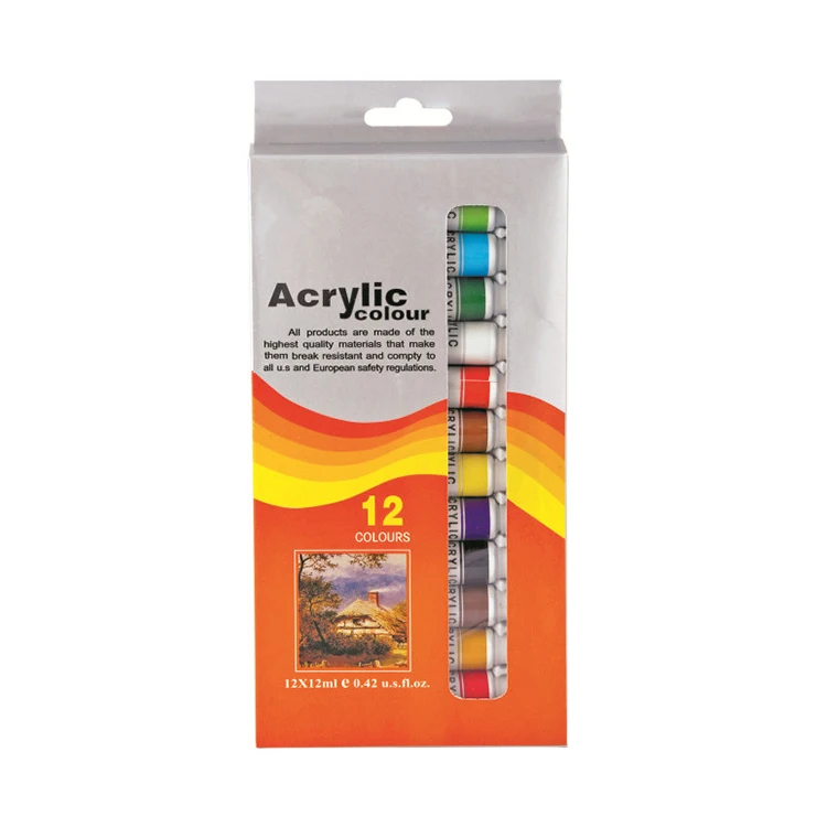 12 Ml Good Packing Acrylic Paint Kit Bulk,Cheap Non Toxic Acrylic Paint
