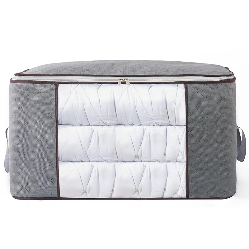 

Grey Foldable Non Woven Dustproof Space saver Storage Bag for Clothes Blanket Pillow Quilt, Blue;red;any color;accept custom