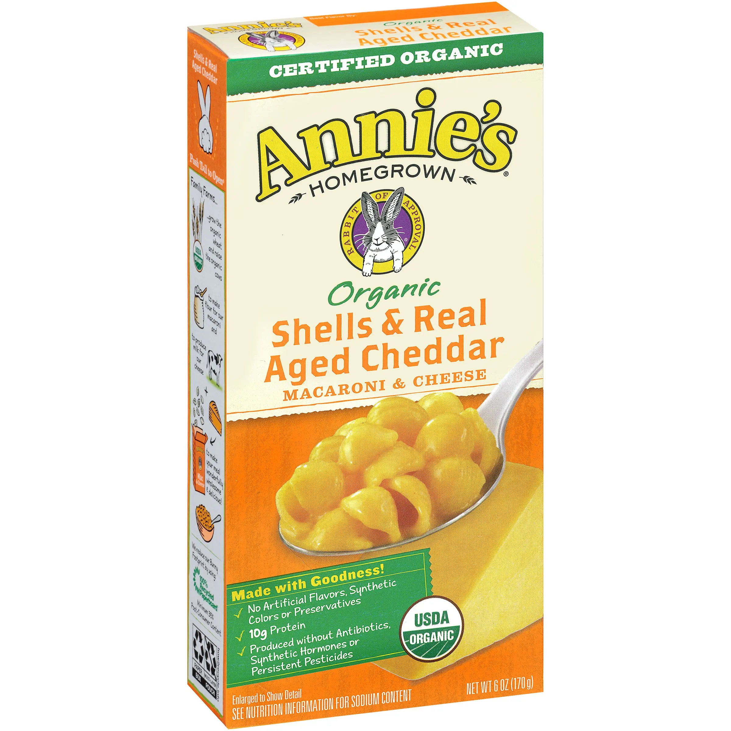 Annie's Organic Shells & Real Aged Cheddar Macaroni & Cheese, 6oz Box