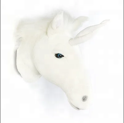 kids unicorn plush animal head wall decor