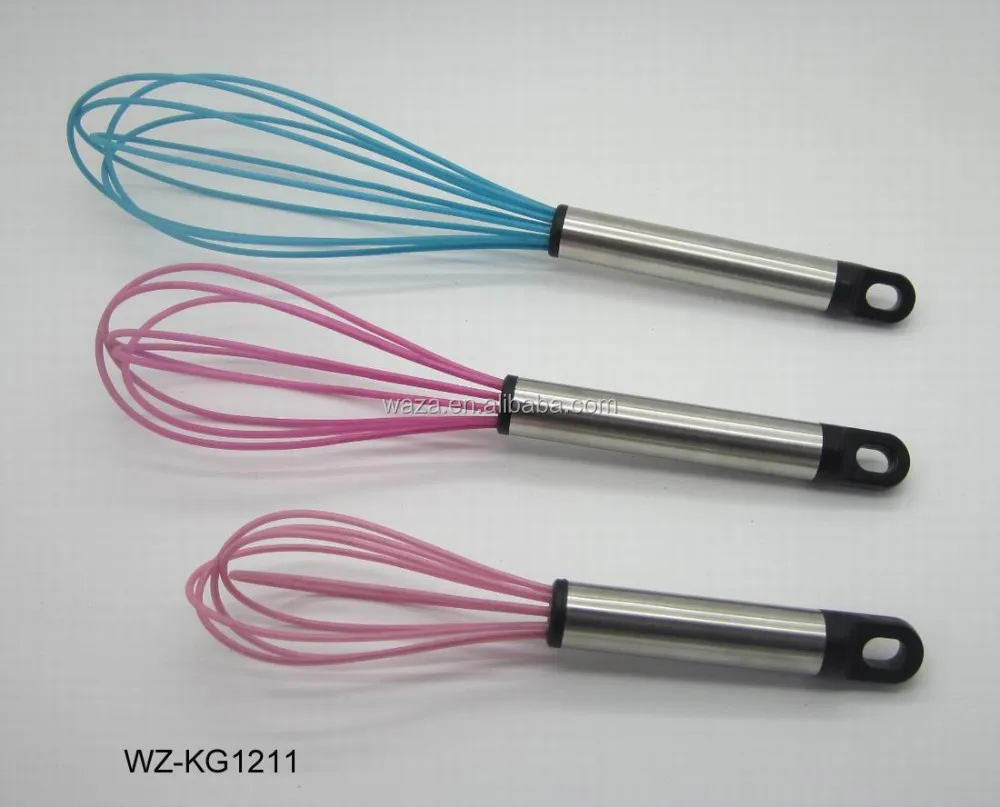 High Quality Mini Silicone Egg Whisk Inch 8 10 12 With Color Wires