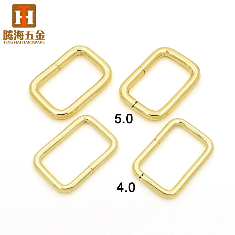 

Handbag hardware manufacture stock light gold nickle metal square ring for purse strap