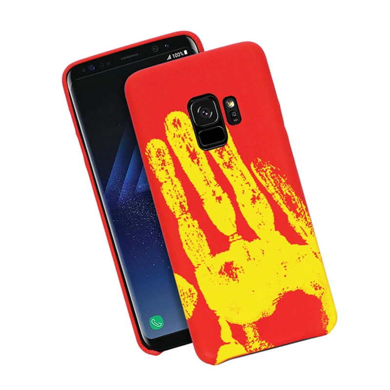 

For iPhone x/xs Thermal Induction Magic Soft TPU Temperature Heat Sensitive Color Changing Phone Case For Samsung S8 S9 S9 Plus, Red;black in stock color