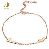 

Marlary OEM/ODM Service Rose Gold Plated Stainless Steel Heart And Name Women Anklet