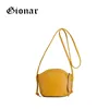 Fashion Yellow Small Hard Lady Quality Grain Leather Daily Purses And Handbags Brand Name Factory