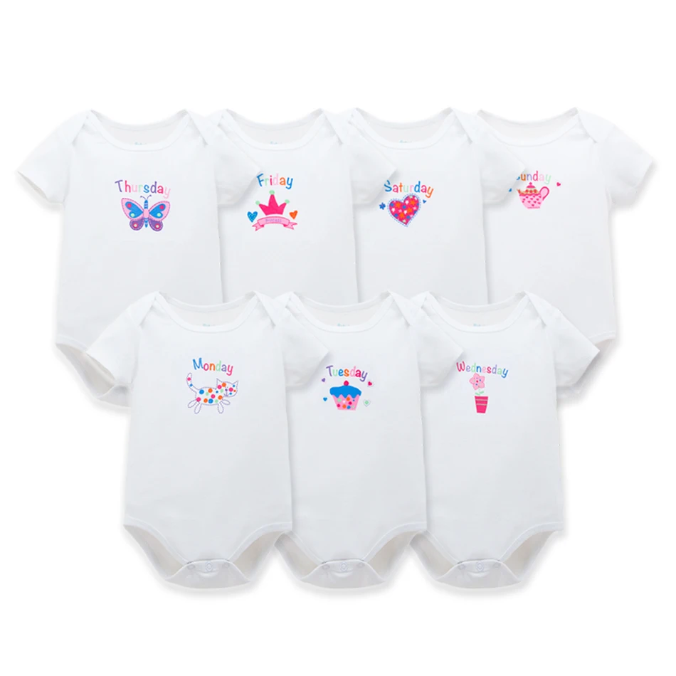 

Baby Girl Summer Clothes Short Sleeves Newborn Baby Girl Bodysuits, N/a