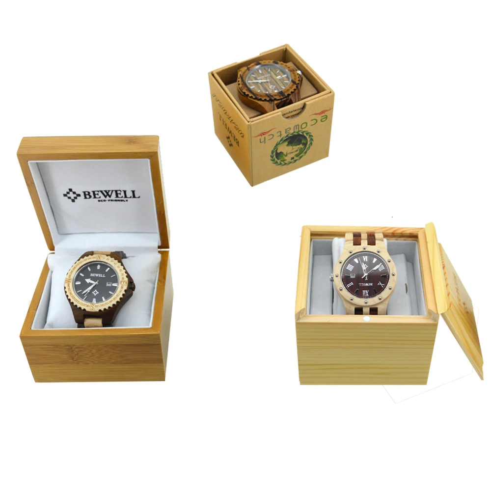 

custom logo bamboo wooden watch box with competitive price