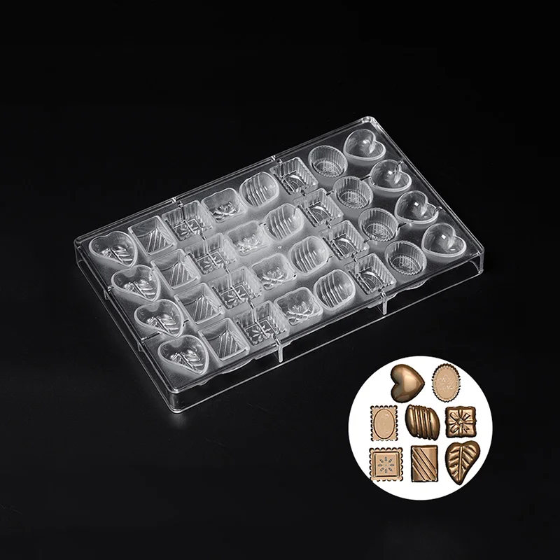 

8 Shapes DIY PC Chocolate Molds Clear Hard Plastic Polycarbonate Mould, Custom color