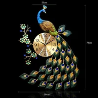 

European peacock wall clock living room clock creative modern decorative clock