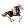 Gold silver brass plating horse charm key ring chain,Promotional enamel Rhinestone metal souvenir animal zebra keychain keyring