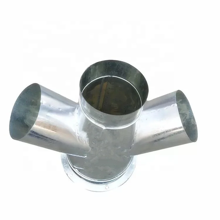 Galvanized Sheet Y Branch Tee 3 Way Air Duct Fittings