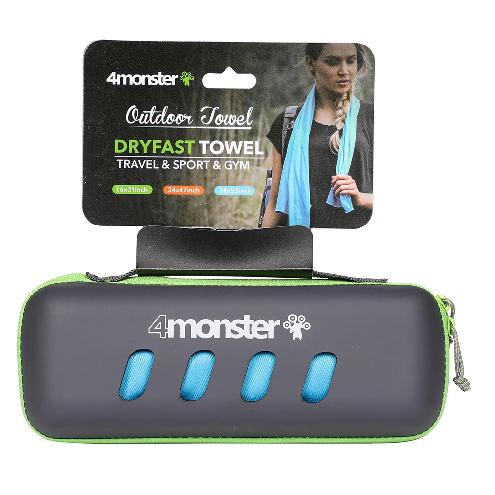 
Lightweight hot sale microfiber sports towel with EVA case 