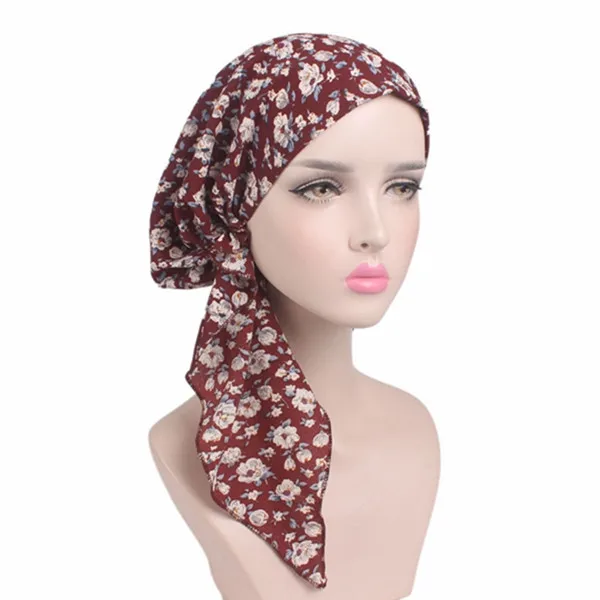 Lady Satin Scarf Hat Imitation Silk Hair Loss Cap Head Cap Chemical Cap ...