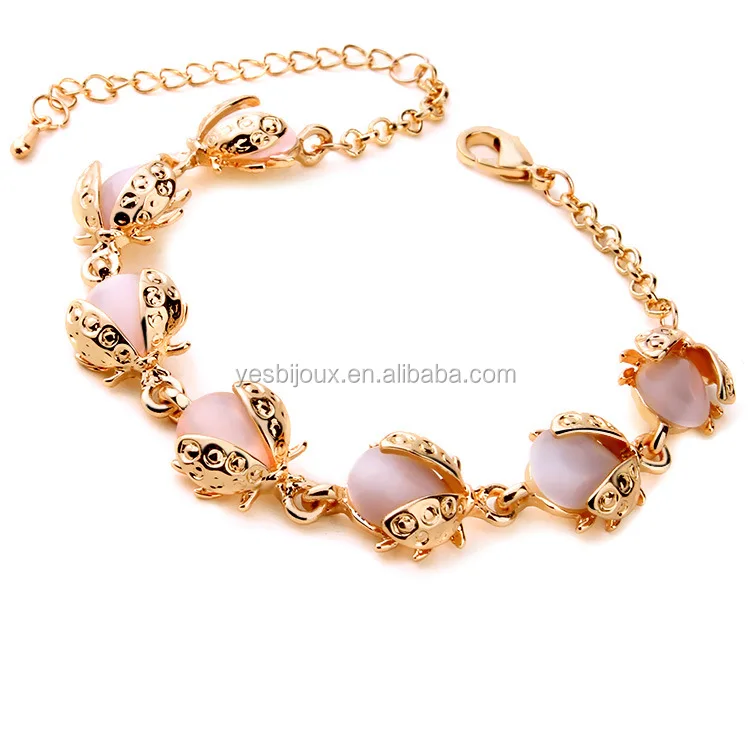 

bee bracelet solid pure gold animal bracelet jewelry opal designer