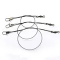 72pcs lot black Fishing Line Wire Leader conductor Tippet with Spin Swivel Connector Lure Tackle Accessory