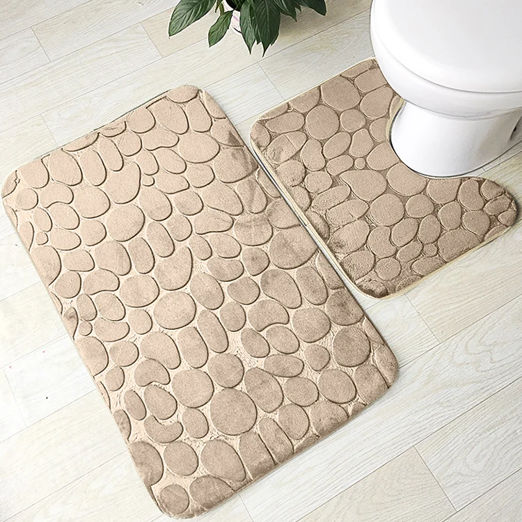 

Bathroom Rug Mat Set 2 Piece Includes Mat Contoured for Toilet and Carpet Rugs, Machine Wash/Dry, Absorbent Memory Foam Bath Rug, Custom color