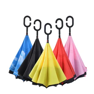 Image of Printing Pattern Series Gift Promotional Outdoor Inverted Straight Inside Out Umbrella