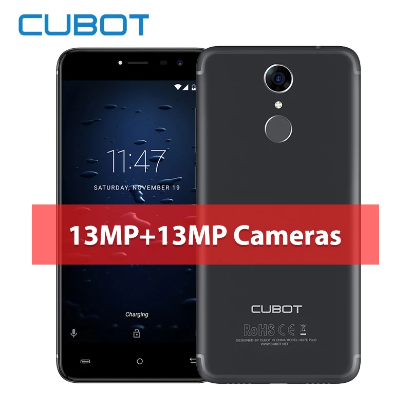 

Original Cubot Note Plus Fingerprint 5.2 FHD MT6737T Quad Core Smartphone 3GB RAM 32GB ROM 16MP Android 7.0 Celular 4G LTE, N/a