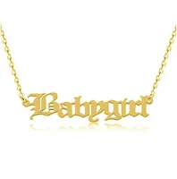 

Old English Name Necklace - 24K Gold Plated & Stainless Steel - Personalized Custom Made Nameplate Charm Chain