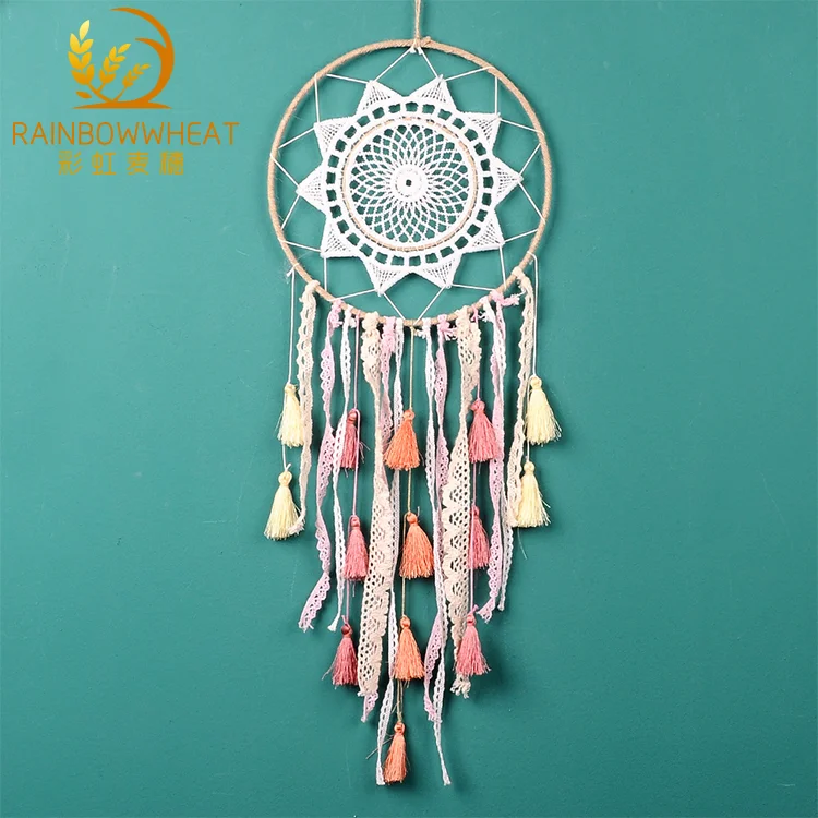 

Boho Handmade Dream Catcher Tassels Dreamcatcher, Pink;customization