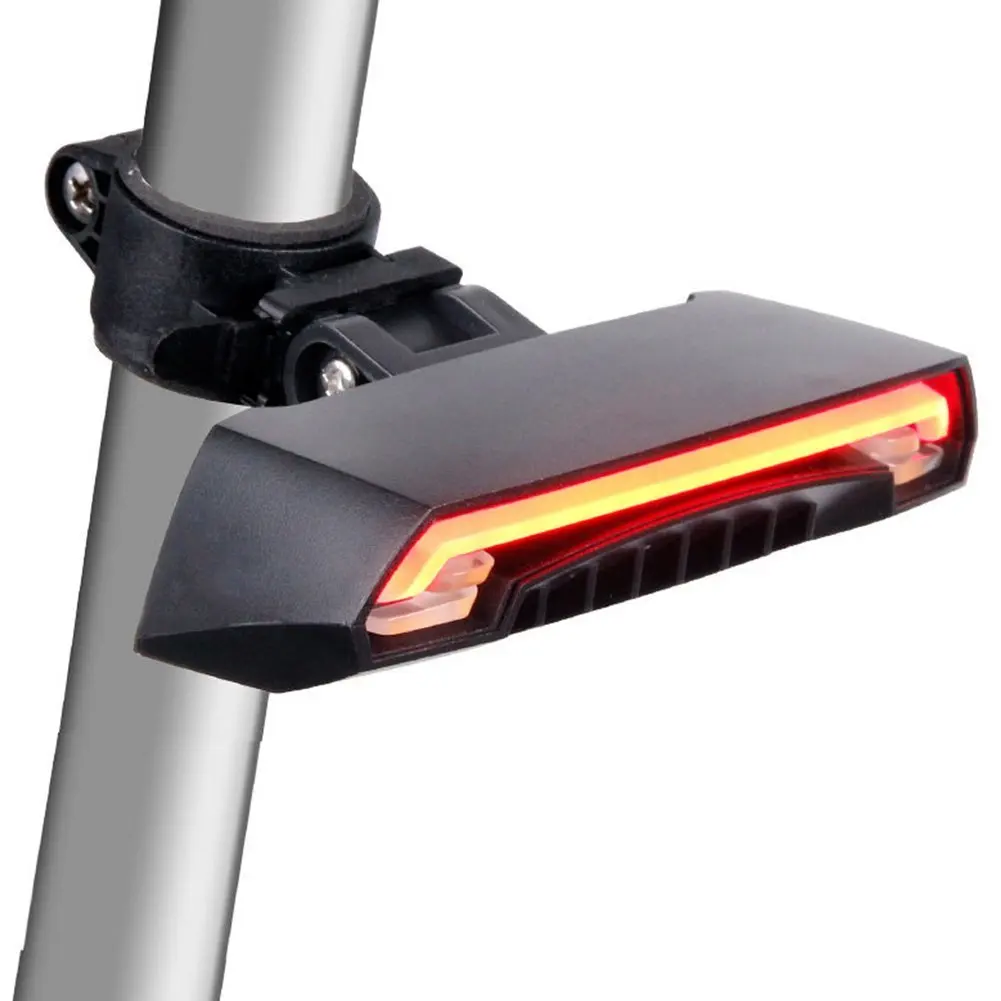1× COB USB Smart Bike Tail-light Bicycle LED Rear Light Turning Lamp with Laser