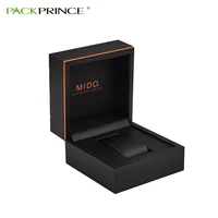 

Wholesaling OEM Luxury Premium PU Leather Matt Black Paper Watch Gift Packaging Box With Pillow