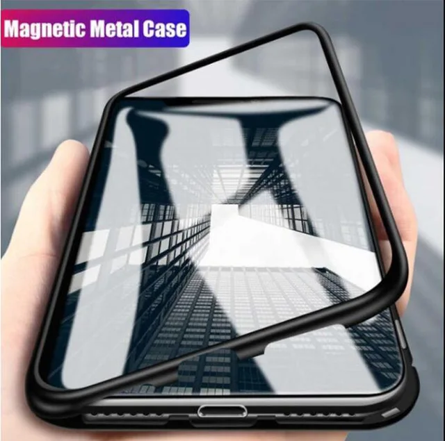 Factory Price Magnetic Adsorption Metal Case For Samsung Galaxy M10 M20 M30 A70 A10 A30 A50 A20 A60 Glass Cover