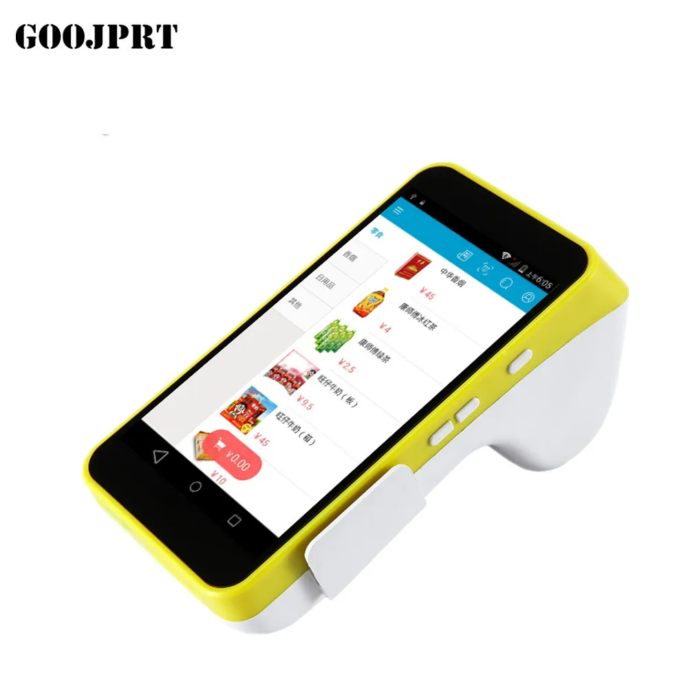 

5.5" inch capacitive touch screen android os pos terminal handheld pda with built-in printer JP-A5