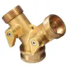 3/4 Two Way Double Garden Tap Connector Adaptor Solid Brass