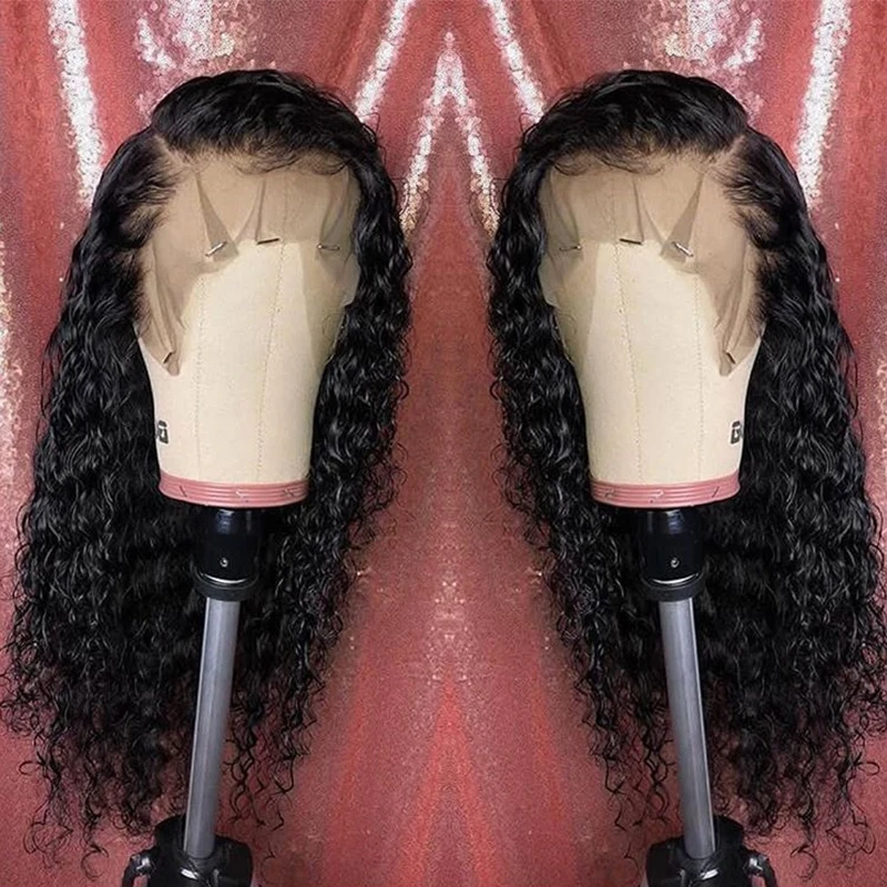360 Lace Frontal Wig Pre Plucked With Baby Hair 180% Deep Wave Full Curly Bob Brazilian Lace Front Human Hair Wigs Remy Women