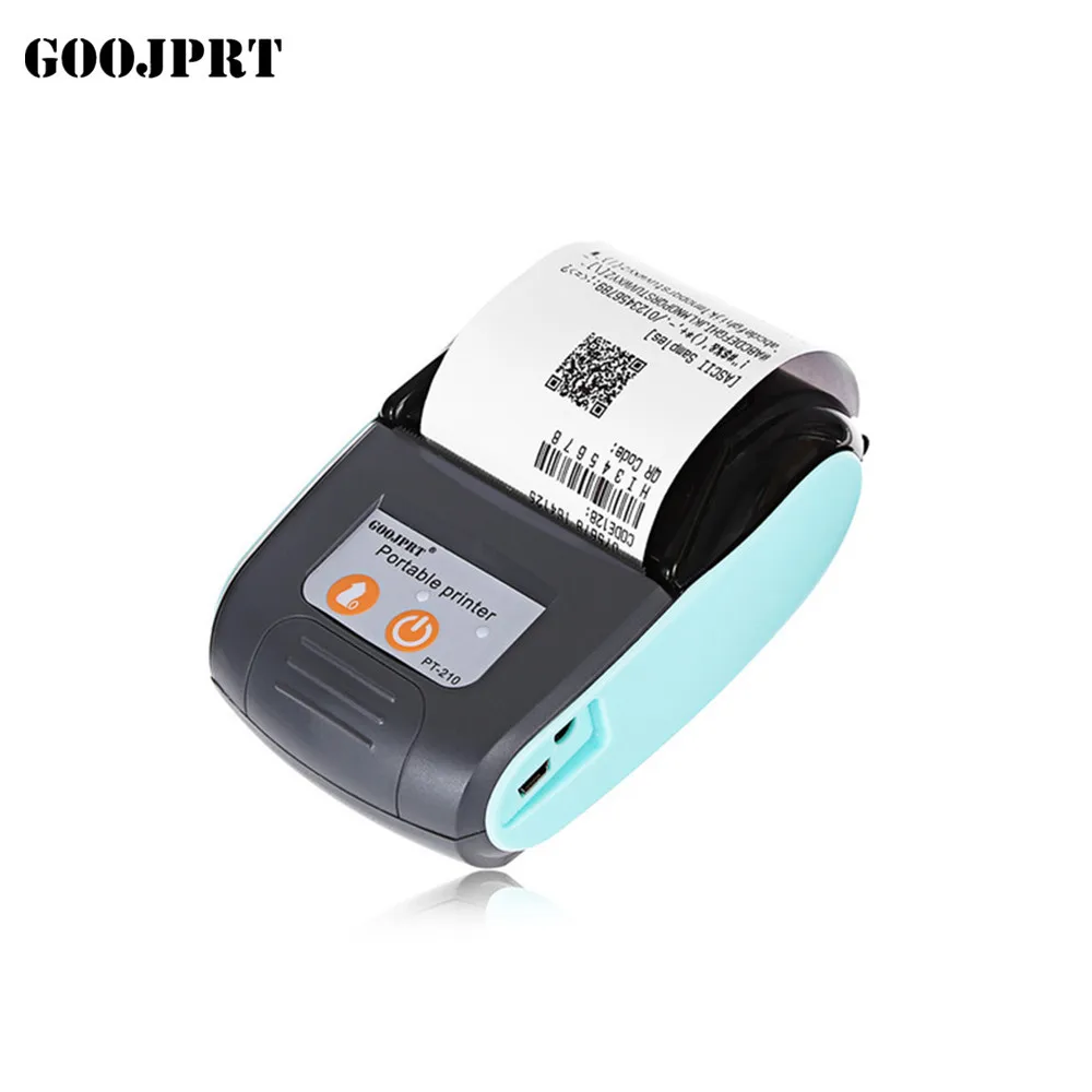 

PT210 58MM Blue tooth Thermal Printer Portable Wireless Receipt Machine for Windows Android iOS