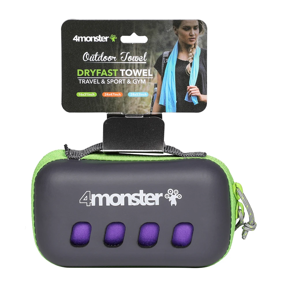 
Lightweight hot sale microfiber sports towel with EVA case 