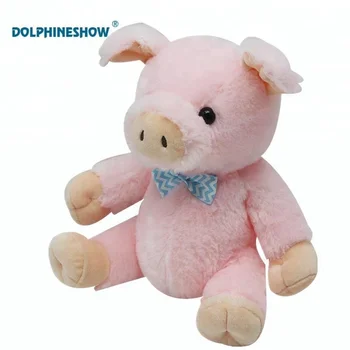 stuffed pink pig dog toy