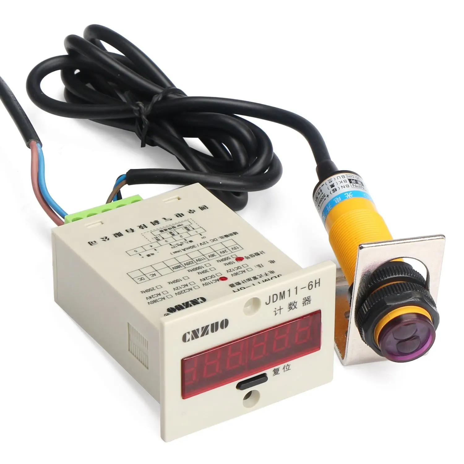 6-Digit Digital Counter - DC 24V Electronic Totalizer, Manual Reset, 10-Year Memory - For Traffic, Production, Events