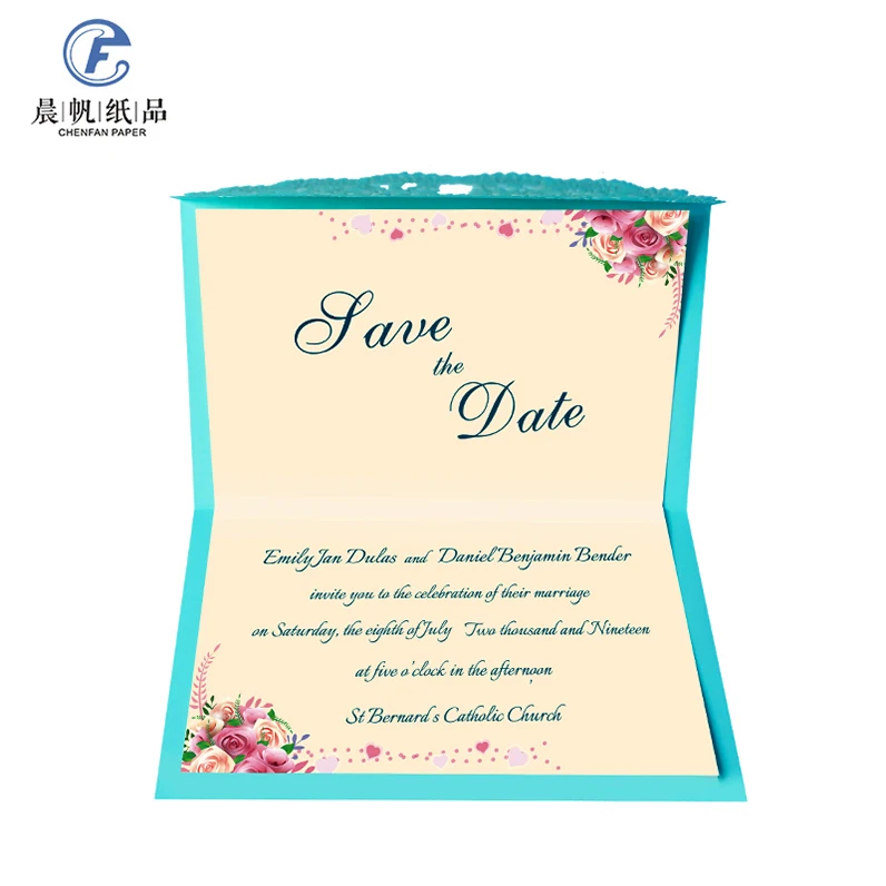 
Custom Made Print Modern Butterfly Design Luxury Pocket Fold Wedding Invitation Cards 