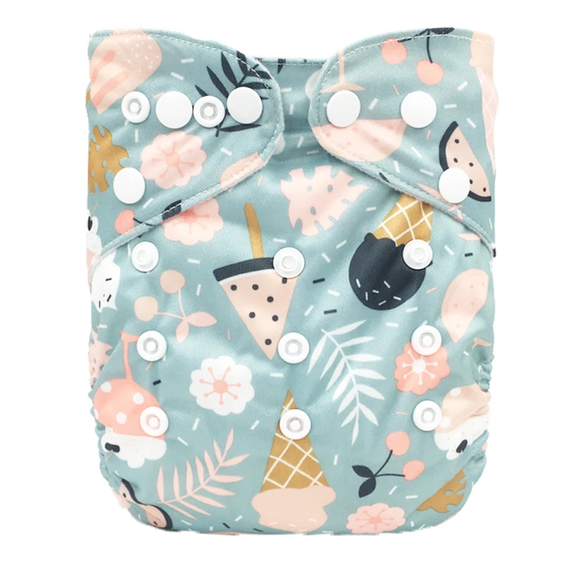 

Best ecological Double row baby cloth nappies China manufacturer PUL waterproof printed fabric washable reusable cloth diaper, Printed colors