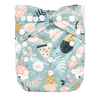 

Best ecological Double row cloth diaper for babies PUL waterproof printed fabric washable reusable China manufacturer