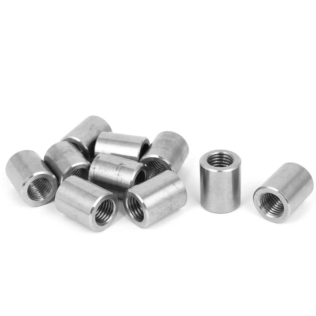 uxcell M12 x 1.75mm Threaded Insert Rose Joint Tube Adapter Round Connector Nuts 10pcs