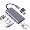 Tinderala Type-C Type C USB 3.0 HUB to USB 2.0 HDMI 4K RJ45 PD Thunderbolt 3 Adapter SD TF Card Reader for macbook