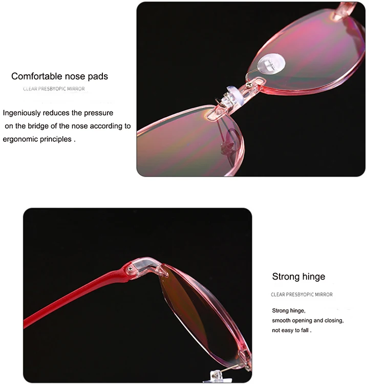 Amazon Hot Koop Randloze Frame Blu-ray Lens Met Rode Been Frame Licht Leesbril - Buy Leesbril,Blu-ray Bril,Randloze Frame Optische Product on Alibaba.com