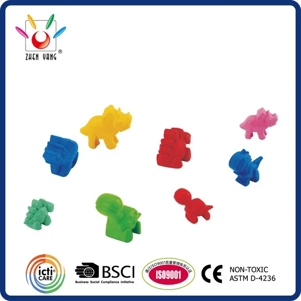 Dino Shaped Plastic Crayon In PE Bag