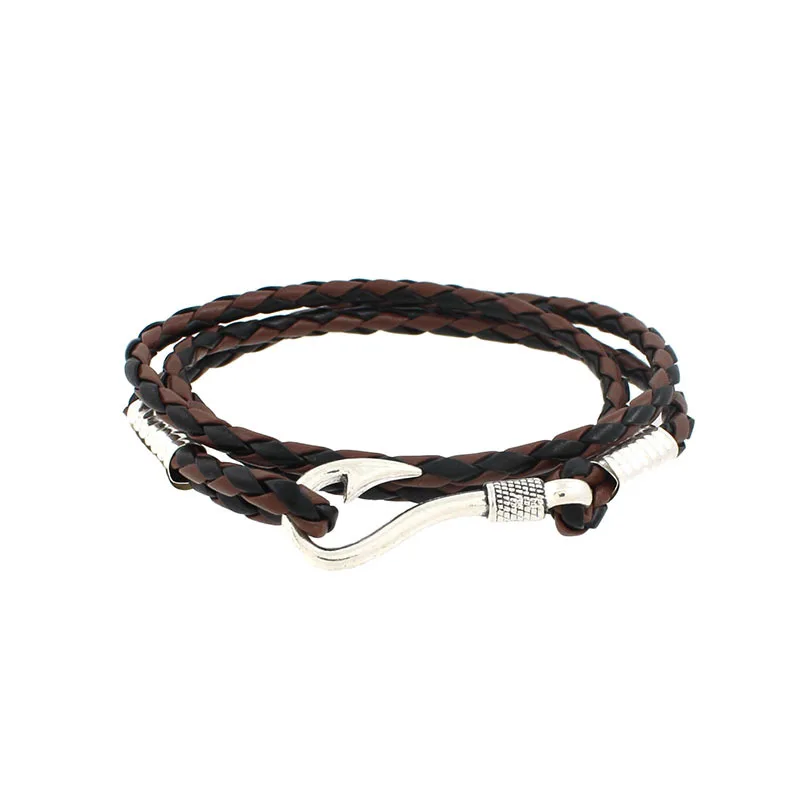 

Hot sell style Multi-layer winding hook Anchor leather bracelet for men