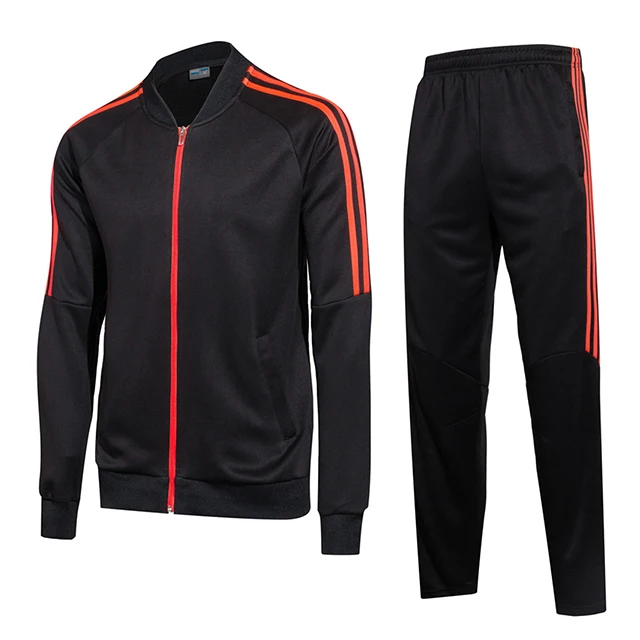 

black polyester football sportswear training blank mens sports jacket