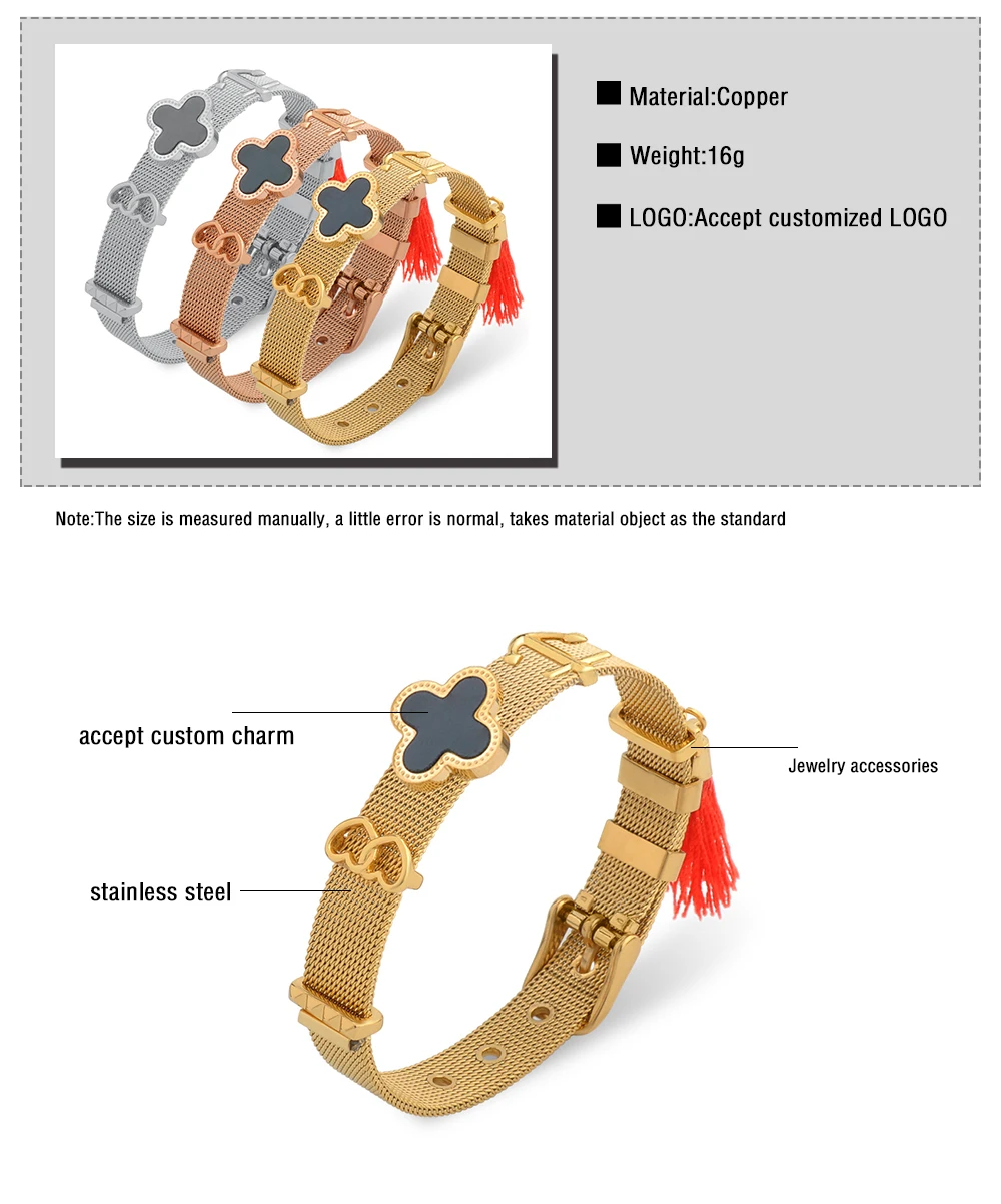 Stainless Steel Mesh Bracelet Charm Jewelry,New 18K Gold Design Womens Charm Bracelets