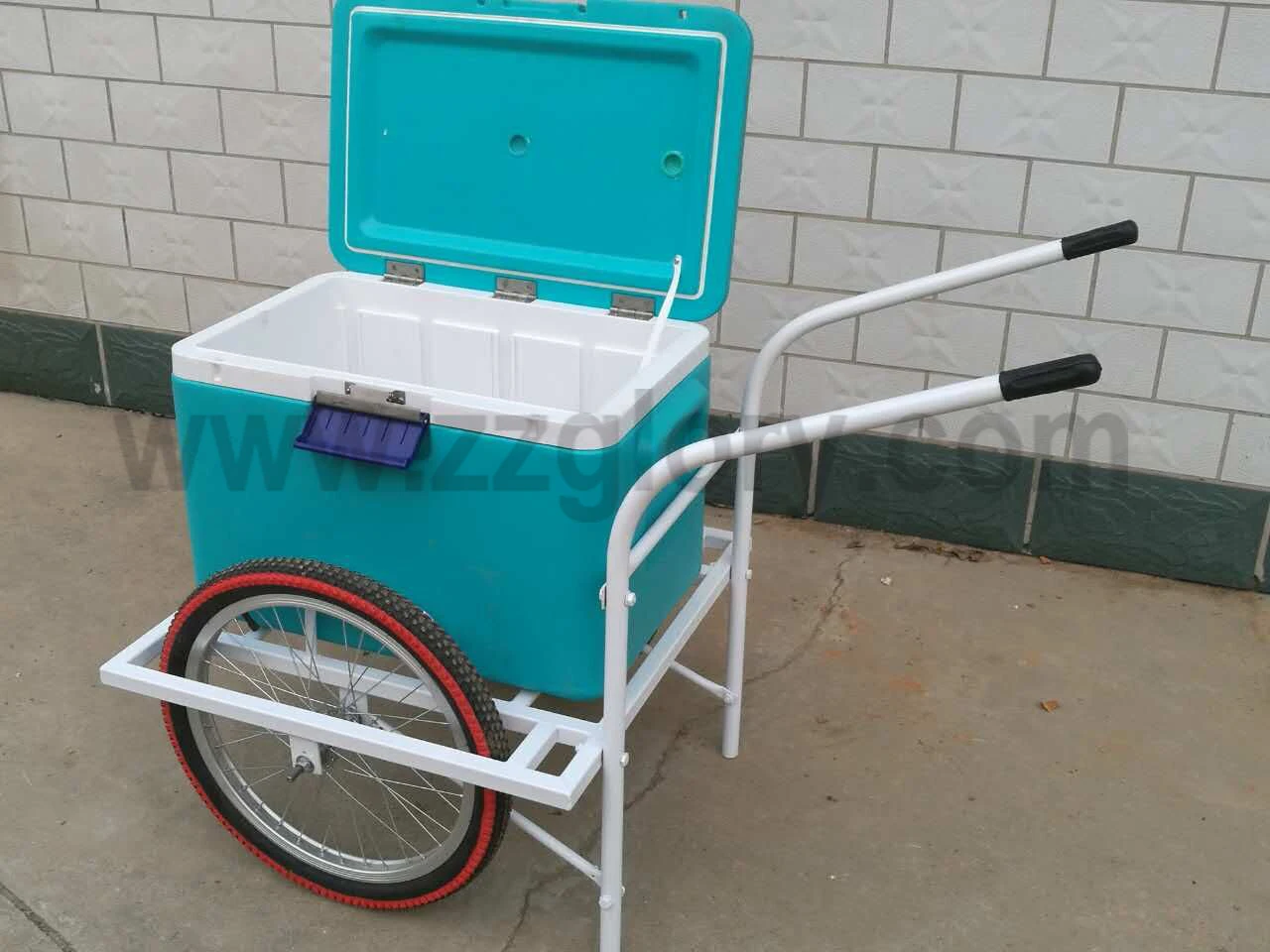 With Larger Capacity Popsicle Cooler Box,Mobile Hand Push Popsicle Cart