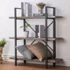 Wooden living room furniture sets Rustic Bookshelf Metal Display and Storage Tower